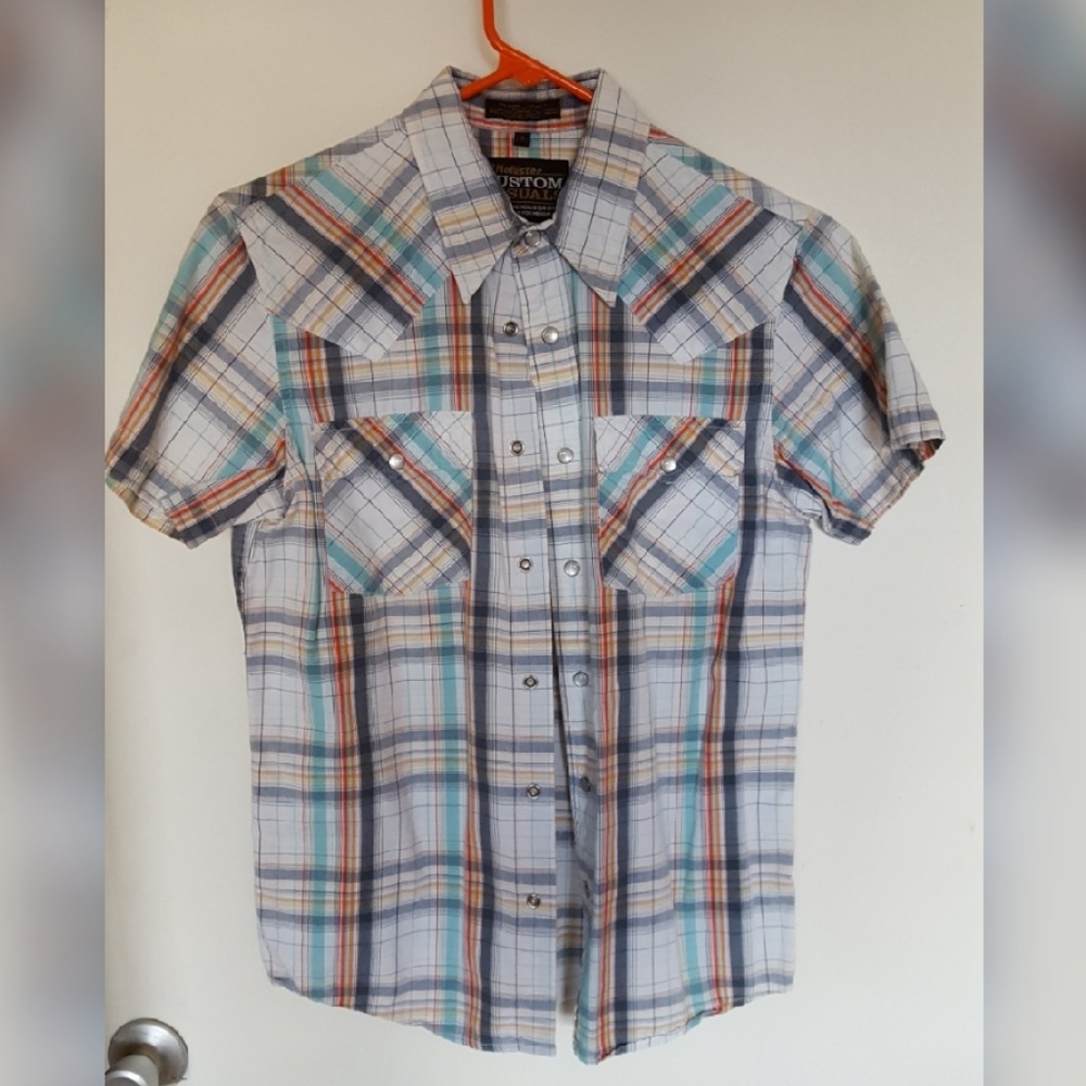 Hollister plaid pearl snap shirt